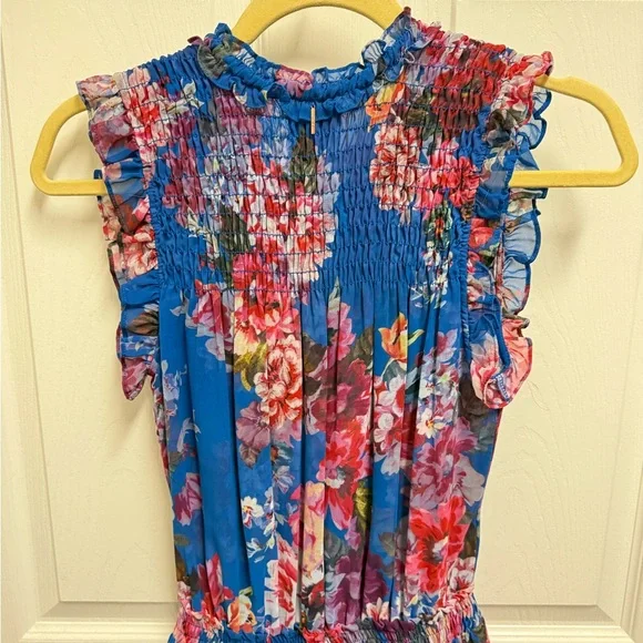 MISA Los Angeles Floral Smocked Wist Mini Dress - Picture 11 of 13
